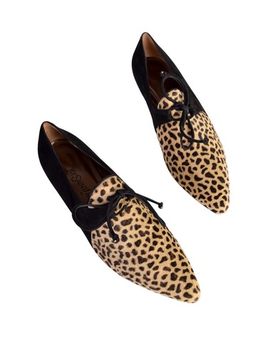 Yves Saint Laurent vintage soldes années 1990 imprimé animal cheveux de poney et daim noir Oxford S