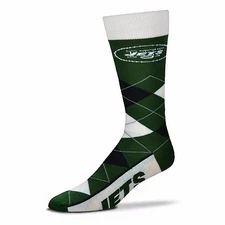 New York Jets Socks Argyle Unisex Crew Cut - One Size Fits Most