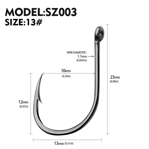 200pcs Fishing Single Hook 3#-15# High Qulity High Carbon Steel Jig Big Hooks - Picture 22 of 25