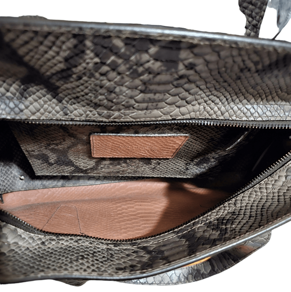 FALOR ITALIA Snakeskin Embossed Genuine Leather Bag | eBay