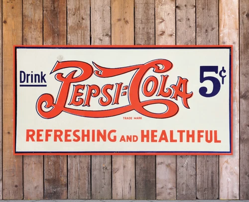 48in Pepsi Cola Double Dot Soda Vintage Style Sign Repop Advertising