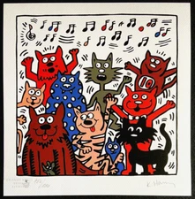 Keith Haring Lithograph COA Signed In Pen [Takashi Murakami, Yayoi Kusama]