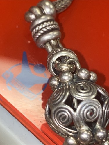 Suarti Signed BA 925 BALI STERLING SILVER Foxtail Chain Necklace Ball 17.5" 69 G - Picture 3 of 10