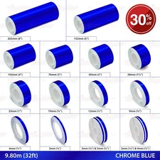PinStriping Pin Stripe Adhesive Tape SOLID Line Decal Vinyl Sticker CHROME BLUE