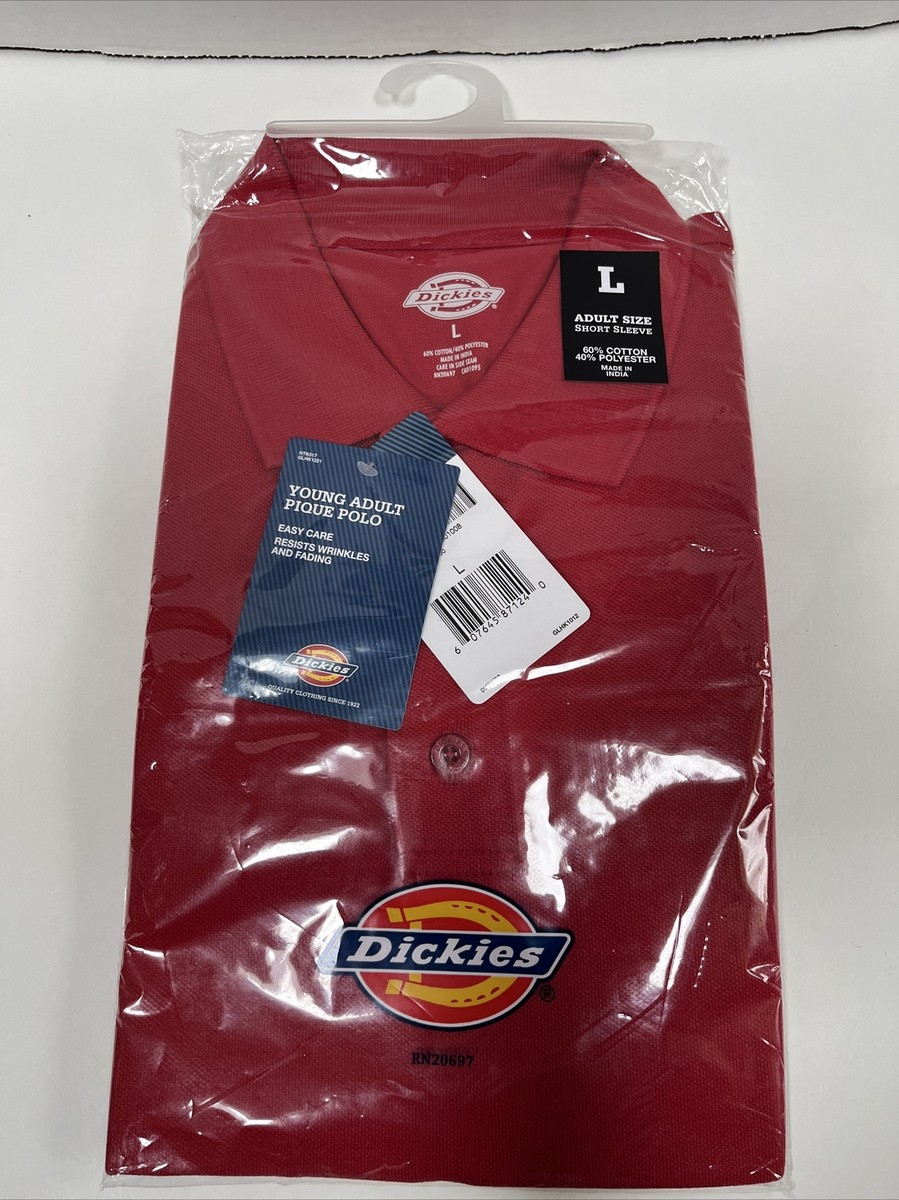 Dickies Men's Short-Sleeve Polo Shirt Red Size L