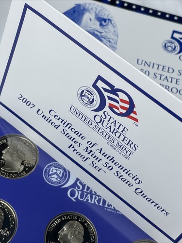 Juego de 5 monedas de prueba de 50 cuartos estatales 2007 como nuevo con certificado de autenticidad - Imagen 4 de 4