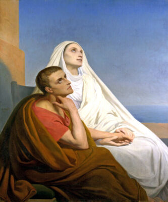 SAINT AUGUSTINE AND SAINT MONICA 1854 PAINTING BY ARY SCHEFFER REPRODUCTION