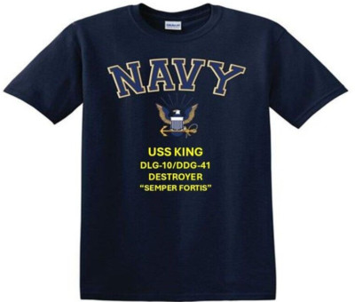 USS KING  DLG-10/DDG-41 DESTROYER*EAGLE SHIRT*NAVY OFFICIALLY LICENSED