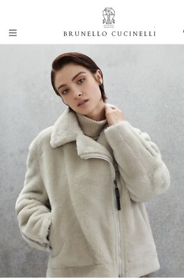 Brunello Cucinelli Biker Moto Shearling Fur Jacket