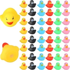 200 Pcs Mini Rubber Ducks in Bulk Yellow Tiny Baby Shower Ducks Float Squeak ...