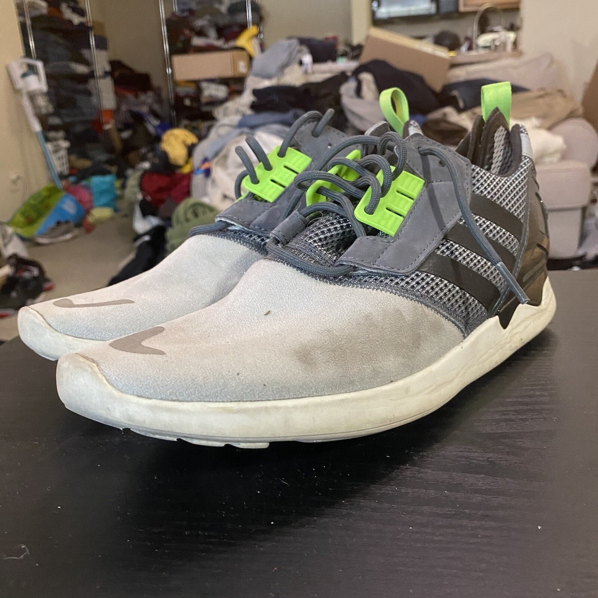 Adidas ZX 8000 Boost Running Shoes Grey Green Black Men's