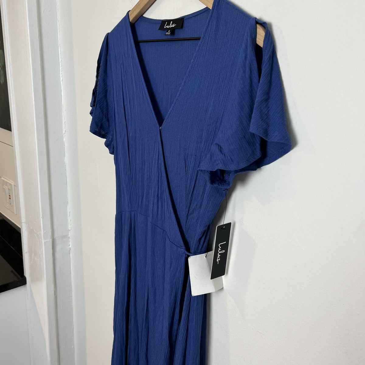 heart of marigold denim blue wrap maxi dress NWT LULUS- Heart of Marigold Denim Blue Wrap Maxi Dress