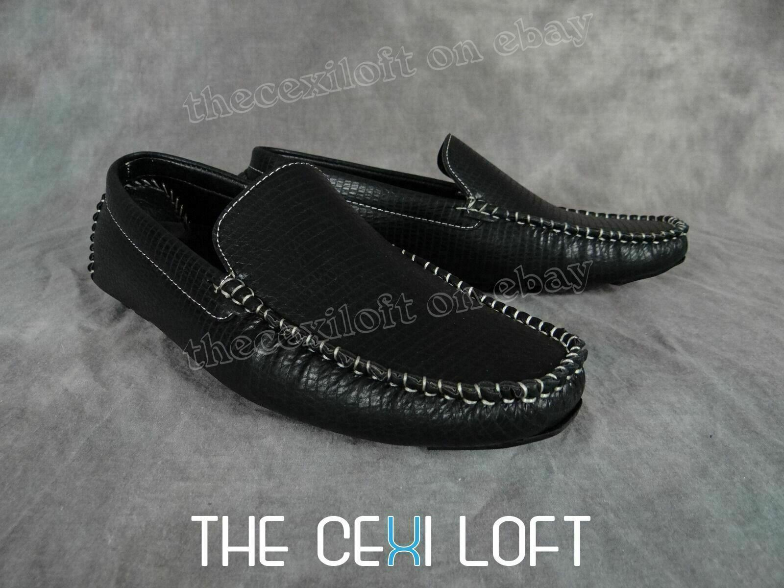 Black Casual Dress Faux Leather Grain Mens Shoes Rowman Italian 530 by Giovanni image 3