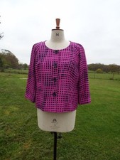Viyella Gently Tailored Cerise & Black Jacket Lined Size 18 Bnwt Rrp £149.00