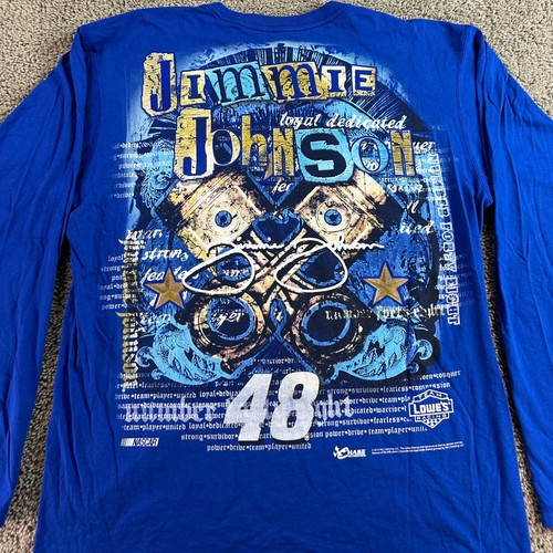 Jimmie Johnson NASCAR Shirt Mens XL Big Print Lowes Racing Long Sleeve Chase - Picture 3 of 11