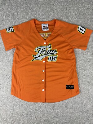 baseball jersey dress forever 21 FUBU 05 Baseball Jersey Orange Women's Size Small Sports Forever 21