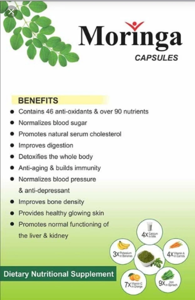 Moringa Oleifera Complete Green Superfood 100 Capsules Easy Pack Ready Stock - Image 4 of 4