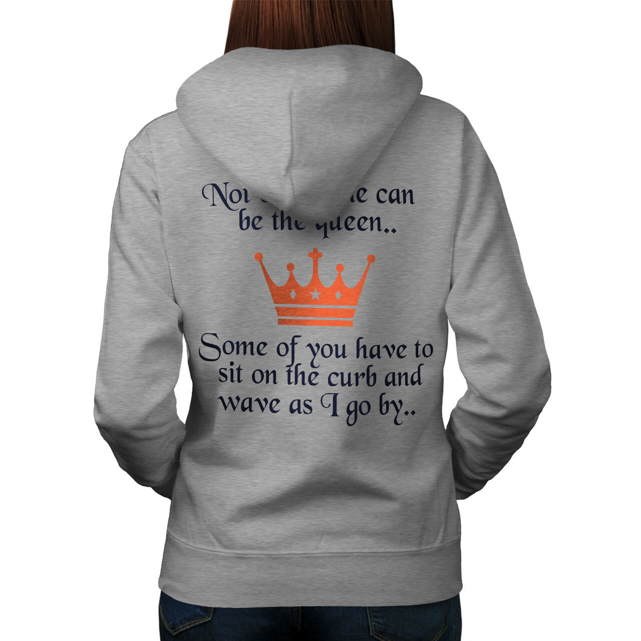Wellcoda Queen Slogan Funny Saying Womens Hoodie Back