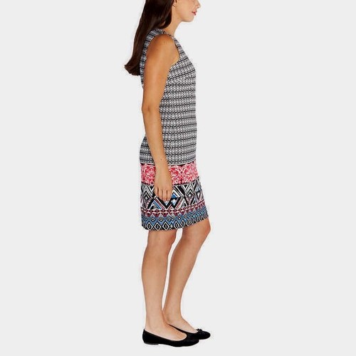 Mario Serrani Ladies Shift Dress, Black & White Pattern. Size: 6 - Picture 3 of 6