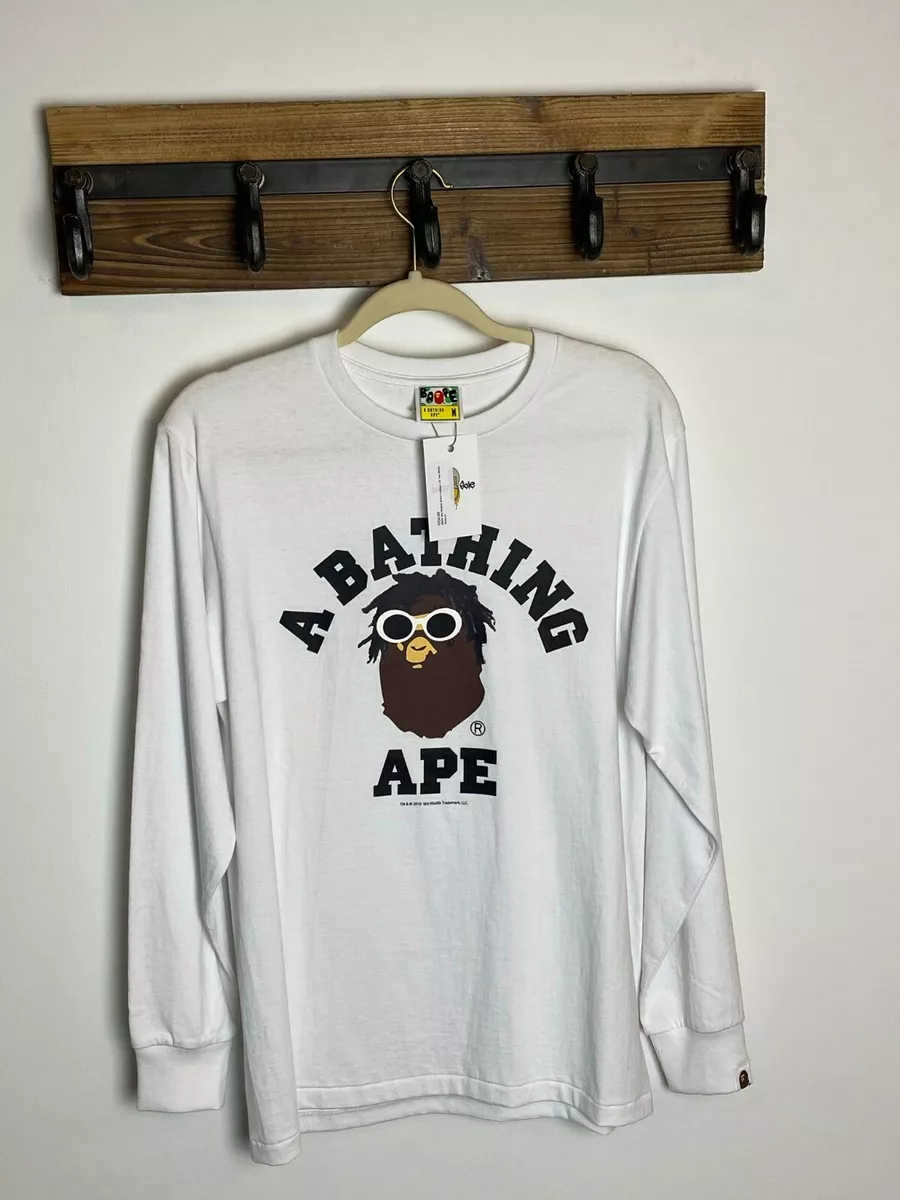 送料無料 BAPE WIZKHALIFA L/S WHITE L