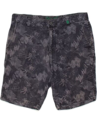 Desigual Herren Freizeitshorts XL W37 marineblau Blumenmuster AF04