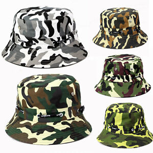 Herren Baseball Cap Militär Camouflage Fischerhut Fischermütze Anglerhut Bucket