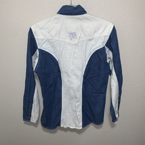 Vintage Wrangler Silver Lake Hemd Gr. S blau/weiß - Bild 4 von 7
