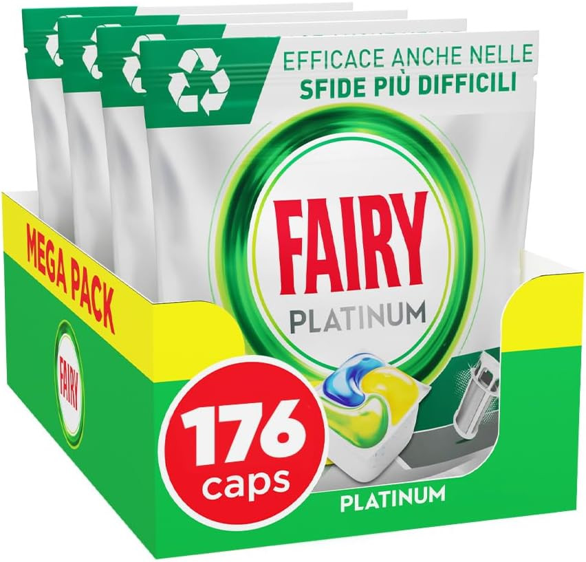 Platinum Detersivo Pastiglie Lavastoviglie Plus, Brillantante, 176 Capsule Lavas