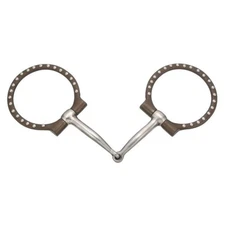 25215 Tough 1 Offset D Ring Snaffle Bit with Dots NEW