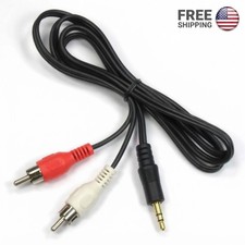 1m 3.3ft 3.5mm AUX to 2 RCA Cable Male to Male Stereo Audio Car TV Speaker