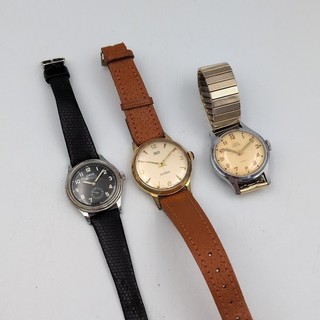 3 Vintage Watches Job Lot Smiths Everest Empire & Oris Military Style