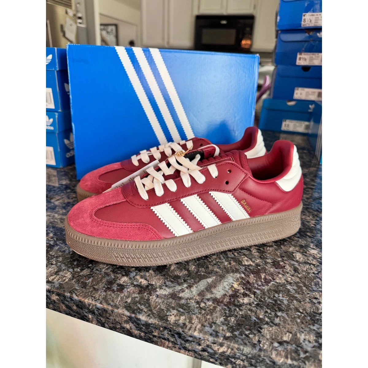 Adidas Samba XLG Maroon White for sale | eBay