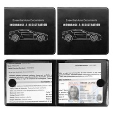 2x Large Car Registration and Insurance Holder Auto Essential Document Organizer