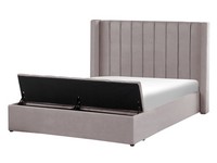 LuxuriöSes Wasserbett Samtstoff ZusäTzlicher Stauraum 140 X 200 Cm Grau Noyers