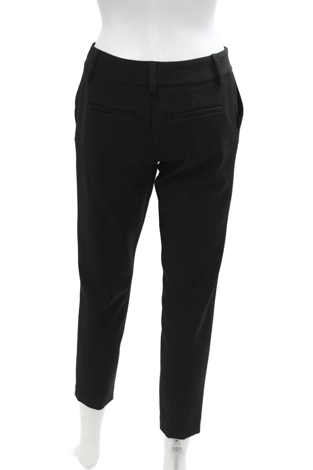 Брюки Alice + Olivia Womne's плоские спереди прямые штанины черные размер 0 - Изображение 3 из 4