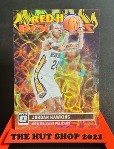 Jordan Hawkins 2023-24 Optic Red Hot Rookies Prizm /99! #5 New Orleans Pelicans!
