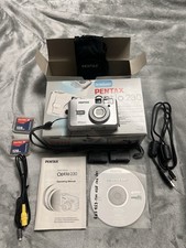 Pentax Optio 230 Digital Camera Compact Works Box Manuals 3 128MB SD Cards