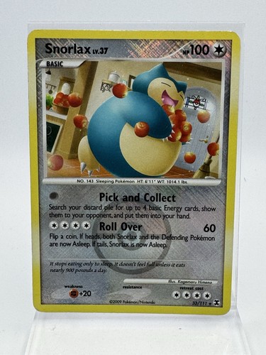 Snorlax 33/111 Rising Rivals Crosshatch Pokemon League Promo Card