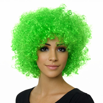 Große grüne Afro Perücke - St. Patrick s Day Kostüm, Clown, Disco & Party Haare