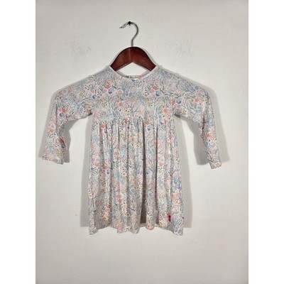 Magnetic Me 2T Girls Dress Floral Unicorn Long Sleeve Magnetic Closure Modal