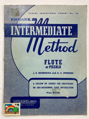 Music Book Rubank Intermediate Method:  Flute or Piccolo
