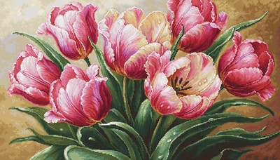 Kreuzstich Set Luca-S GOLD - Graceful Tulpen, B718