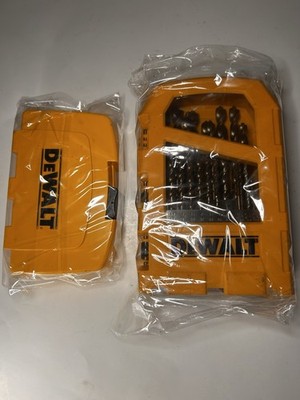 DEWALT Drill Bit Sets (2) With Tough Cases. Missing 4 Small Bits.  See Photos