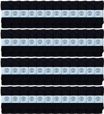 48 PK of Yacht  Smith Wholesale Kids Tube Socks, 6-8 Black - Boys Crew Sock