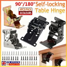 4x Extra-thick Folding Table Chair Leg Hinges 90/180°Self-Locking Bracket Hinge