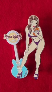 Hard Rock Pin Los Angeles December Girl with Pet guinea pig cute Sexy 2005 LE