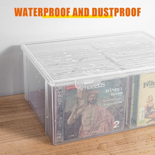 CD Storage Box, Stackable Clear Plastic CD Organizer - Picture 6 of 7