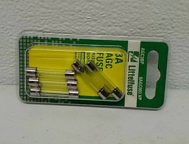 Fusibles de vidrio AGC3BP Littelfuse 3A - Protección de acción rápida, cantidad de 5 Foto 4 de 4