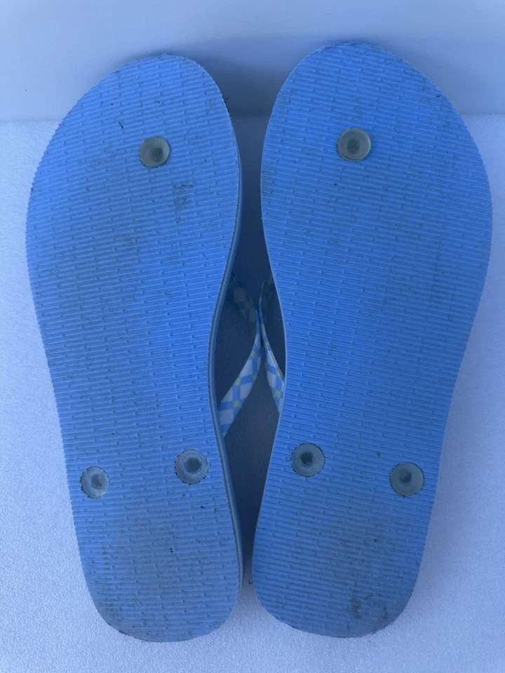 Vera Bradley Flip Flop’s Women’s Size 7-8 Blue Sunflower Sandals Shoes - Image 2 of 4