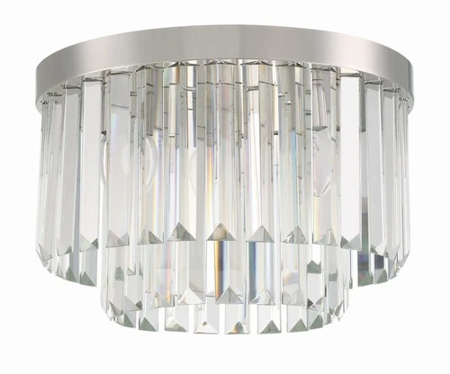 Crystorama Lighting Group HAY-1400 Hayes 4 Light 16"W Flush Mount - Nickel - Picture 6 of 9